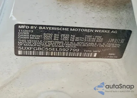 2014 BMW X6 xDrive50I z USA, uszkodzony, nr VIN 5UXFG8C55EL592799